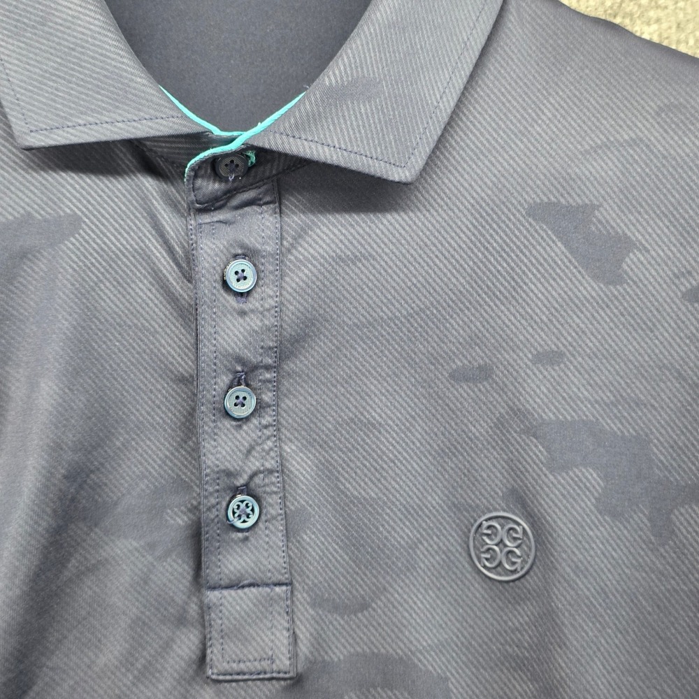 G/FORE‎ Men's Camo Golf Polo Shirt Large Blue Short Sleeve Performance Top - Picture 3 of 7